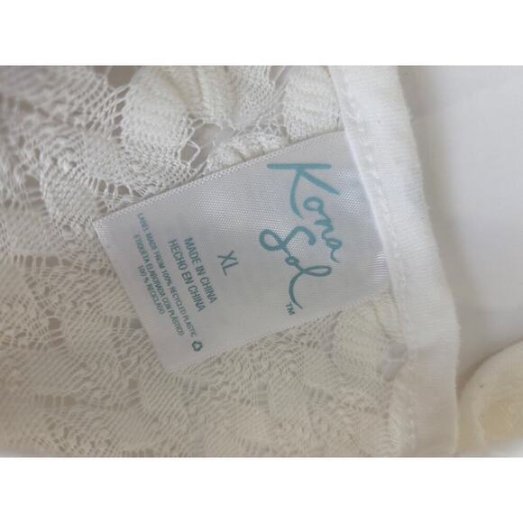 Kona Sol White Crochet Lace Swim Cover XL - Picture 5 of 6